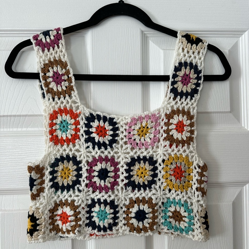 Multicolor Crochet Women Top